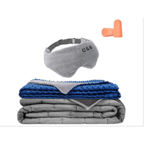 60" x80" Olsen & Smith 15-lb Dual Sided Premium Weighted Blanket Comforter Set w/ Duvet, Eye Mask and Ear Plugs (Grey/Blue) $37 + Free Shipping w/ Prime