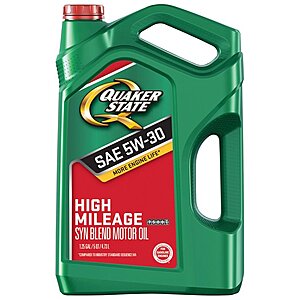 5-Quart Quaker State High Mileage 5W-30 Synthetic Blend Motor Oil $14.67 ($2.93 per Qt.) + Free Store Pickup @Walmart or Free Shipping on $35+