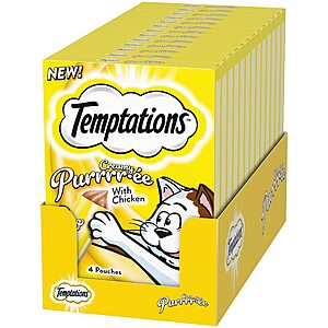 44-Count (4-Count, Pack of 11) Temptations Creamy Puree Lickable Cat Treats (Chicken) 2 for $35.23 (Total 88) + Free Shipping