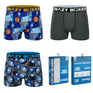 Crazyboxer Men's Graphic Boxer Briefs: 3-Pack Bud Light Sports (M, L) $7.31, 3-Pack Kellogg's Eggo (L, XL) $7.38 & More + Free S&H w/ Walmart+ or $35+