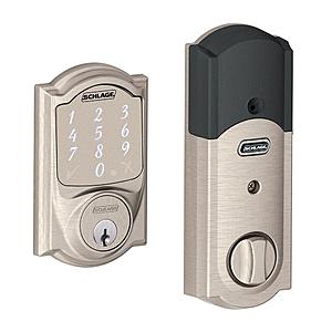 Schlage Sense Smart Deadbolt with Camelot Trim Satin Nickel (BE479 CAM 619), Works with Alexa - BE479AA V CAM 619 $150.99