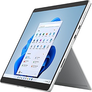Microsoft Surface Pro 8 Tablet, 13", Core i5 11th Gen i5-1145G7 Quad-core (4 Core) 2.60 GHz, 8 GB RAM, 128 GB SSD, Windows 11 Home, Platinum, 8PN-00001 $899