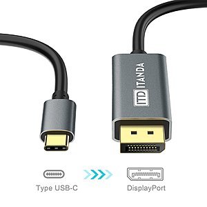 USB C to DisplayPort Cable Thunderbolt 3 to DisplayPort Cable $8.99