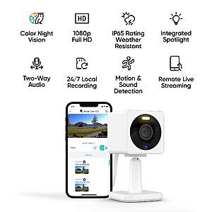 WYZE Cam OG 1080p HD Wi-Fi Security Camera - Indoor/Outdoor, at Amazon $18.98