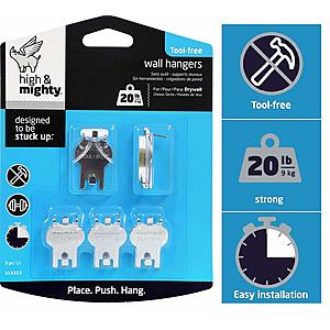 HIGH & MIGHTY 515313 Tool Free Picture Hanging Kit, 5 Pieces, 20LB Limit - $2.71 at Amazon