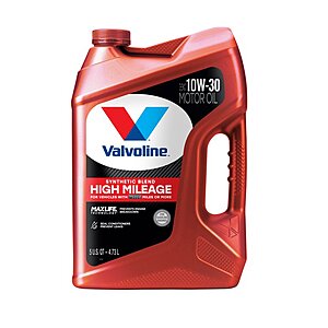 5 QT jug of Valvoline High Mileage MaxLife 10W-30 Synthetic Blend Motor Oil $16.97