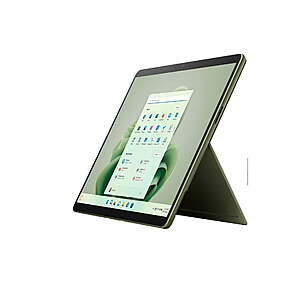 Microsoft Surface Pro 9 Tablet: 13" 2880x1920 120Hz Touch, Intel Evo i7-1255U, 16GB DDR5, 256GB SSD, Forest $1099.98