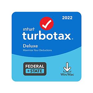 TurboTax 2022 Tax Software (Download: Federal + State): Premier $60,Deluxe $40