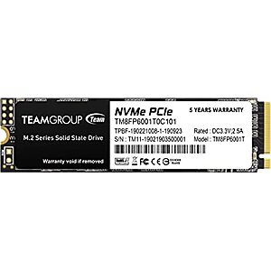 TEAMGROUP MP33 1TB SLC Cache 3D NAND TLC NVMe 1.3 PCIe Gen3x4 M.2 2280 Solid State Drive SSD $57.99