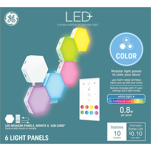 6-Pk GE Lighting LED+ Color Changing Tile Panels $18.73 at Amazon