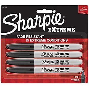 Sharpie Extreme Permanent Markers, Black, 4-Count $2.97