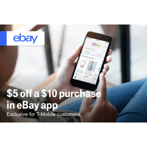 T-Mobile Customers: eBay Coupon for $5 Off $10+ thru eBay App Free & More via T-Mobile Tuesdays App