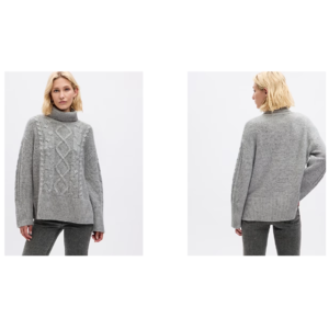 Gap Women's: 24/7 Split-Hem Cable-Knit Sweater $31.50, Satin High Neck Midi Dress (Black) $27.90 & More +  Free Shipping on $50+ or Free Store Pick Up