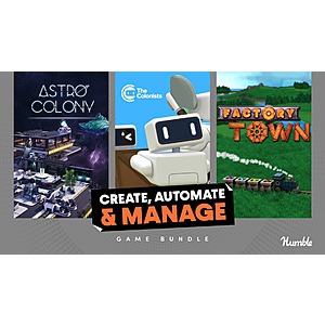 8-Item Create, Automate & Manage Game Bundle: The Colonists, Cardboard Town, Factory Town & More (PC Digital Download Games) $15