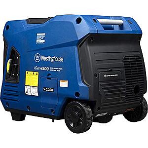 Westinghouse 4500 Watt Super Quiet Portable Inverter Generator, Remote Electric Start with Auto Choke, Wheel & Handle Kit, RV Ready, Gas Powered, Parallel Capable $585