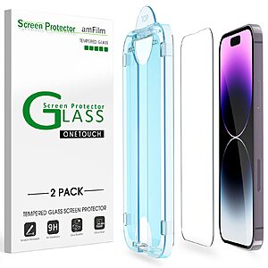 Prime Members: 2-Pack amFilm iPhone OneTouch Glass Screen Protector (14, 13, 12) $6 + Free Shipping