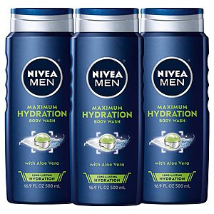 NIVEA Men Maximum Hydration 3 in 1 Body Wash 16.9 Fluid Ounce (Pack of 3) - $10.03 at Amazon