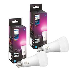 Costco Members: 2-Pack Philips Hue 100W 1600 Lumens White & Color Ambiance A21 LED Bulbs - $79.99 ($20 Off) $79.99
