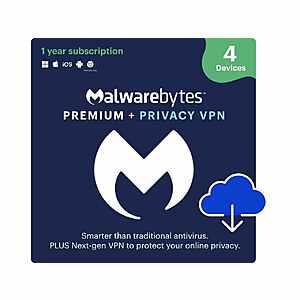 Malwarebytes Premium + Privacy VPN: 4 Device/1 Year for $35.22 OR 2 Device/1 Year for $22.99