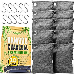 10-Pack Vergali Bamboo Charcoal Odor Absorber Bags $18.80 w/ S&S, 3 for $44.50 ($14.80 each) + Free Shipping w/ Prime or $25+
