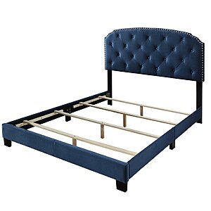 Howes Upholstered Tufted Bed Frame w/ Headboard (King; Blue) $120.40, Gray (Full) $101.30 + Free Shipping