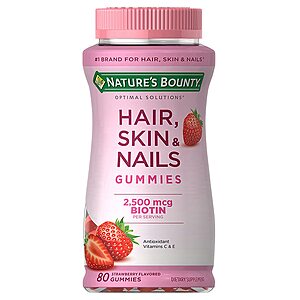 80-Ct Nature's Bounty Optimal Solutions Hair, Skin & Nails Gummies w/ Biotin 2 for $4 ($2 each) + 25% Walgreen's Cash + Free Store Pickup ($10 Min.)