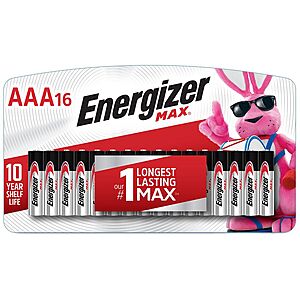 16-Count Energizer Max Alkaline AAA Batteries 4 for $24.65 ($6.15 each) & More + Free Store Pickup at Walgreens