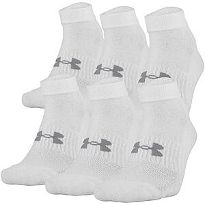 6-Pairs Under Armour Low Cut Cotton Training Socks (White) $9.80 + Free Shipping w/ Prime or $35+