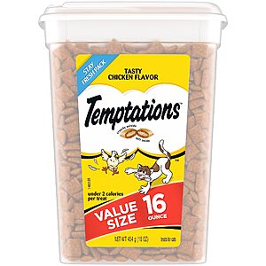 YMMV: Select Amazon Accounts: 16-Oz Temptations Classic Crunchy & Soft Cat Treats (Various Flavors) $1.80 w/ S&S + Free Shipping w/ Prime or $35+