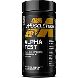 120-Count MuscleTech Alpha Test Supplement Capsules $12.15 w/ Subscribe & Save