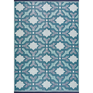 New Customers: 4' x 6' Etta Avenue Indoor/Outdoor Rectangle Area Rug (Blue/Green) $22.50 & More + Free Shipping