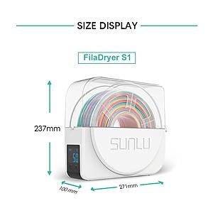 SUNLU Fila Dryer S1 filament dryer for 3d printers + 1kg of rainbow silk PLA filament $49.5
