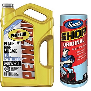 Pennzoil 0W20 and 10W20 Platinum Full Synthetic Motor Oil - 10qts for $15.12 after rebate $17.56 at Walmart