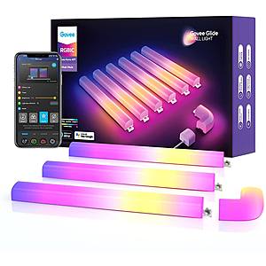 Govee Glide RGBIC Smart Wall Light, Multicolor Customizable, Music Sync with 40+ Dynamic Scenes, Alexa and Google Assistant(6 Pcs &1 Corner)- $64.99 w/ Free Shipping