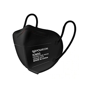 10 Pack of Black Powecom® KN95 Respirator Face Mask - Ear Loop - $7.48+