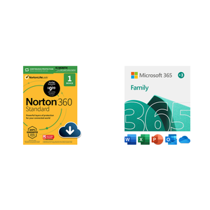 15 Month Microsoft 365 Family + 15 Month Norton 360 Standard $59.98