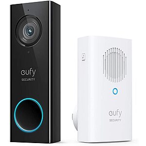 Eufy Security Wi-Fi 2K HD Video Doorbell + Wireless Chime $100 + Free Shipping