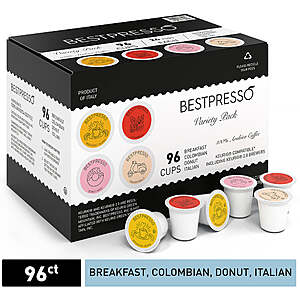 96-Count Bestpresso Single Serve Coffee K-Cups (Variety) $25 + Free Shipping