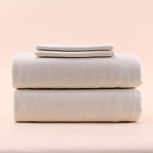 Sheets & Giggles: 4-Piece Eucalyptus Flannel Sheet Set (King, Ivory/Sage) $60 + Free Shipping
