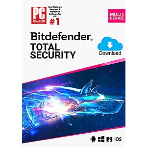 Bitdefender Total Security 2024 (5 Devices, Digital Download) $15 & More