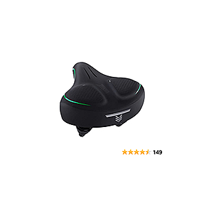 $9.99 Zacro Oversized Bike Seat - Compatible with Peloton, Exercise or Road Bikes - Bicycle Saddle Replacement with Wide Cushion for Men & Womens Comfort - $9.99