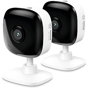TP-Link Kasa Smart 2K 4MP HD Indoor Security Camera 2-Pack KC400P2  $55.99 + FS on Amazon