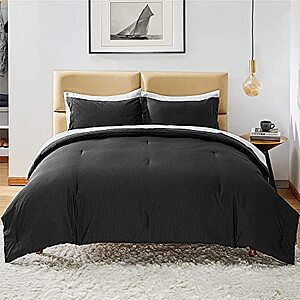 Bedsure Combine Two Striped Bedding Comforter Set & Mattress Pad for $15.19~$21.59 + Free Shipping with Prime or Orders $25+
