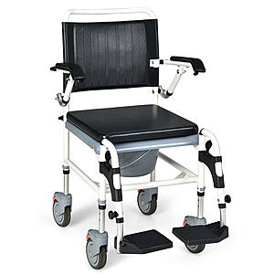 Costway 4-in-1 Bedside Commode Wheelchair with Detachable Bucket $149 + Free Shipping