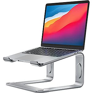 LORYERGO Laptop Stand, Ergonomic Laptop Riser Laptop Mount for Desk, Notebook Computer Stand Holder Compatible with Most 10-15.6” Laptops, Silver - $9.99