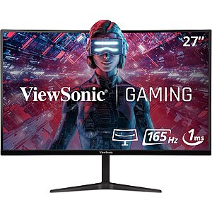 ViewSonic VX2718-2KPC-MHD 27 Inch WQHD 1440p 165Hz 1ms Curved Gaming Monitor with Adaptive-Sync Eye Care HDMI and Display Port - OOS $199