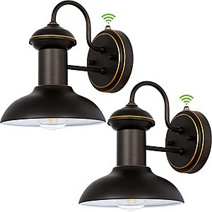 Hykolity 2 Pack Dusk to Dawn Outdoor Wall Lights, Wet Location, Anti-Rust, $27.99 + FS