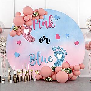 Cotton Washable Round Backdrops for Birthday Party, Baby Shower and More from $21.29