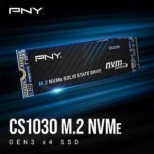 500GB PNY CS1030 M.2 NVMe PCIe Gen 3 x4 Internal Solid State Drive $32 + Free Shipping