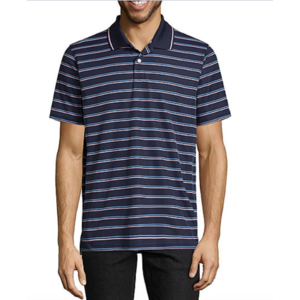 St. John's Bay Men's Quick Dry Short Sleeve Stripe Polo Shirt  $3.15 & More + Free Ship to Store on $25+
